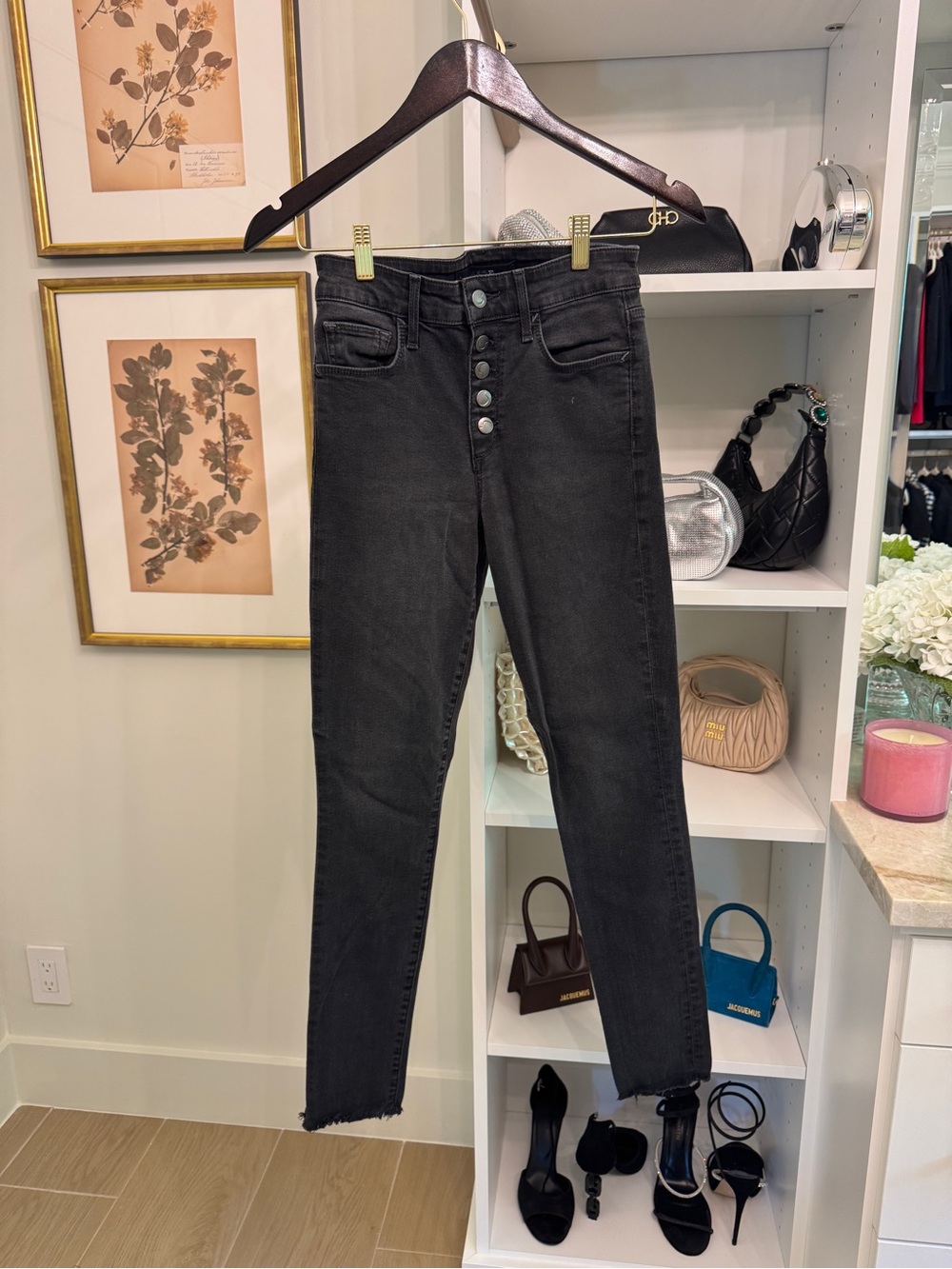 Joes Jeans  Black High-Rise Button-Fly Skinny Jeans